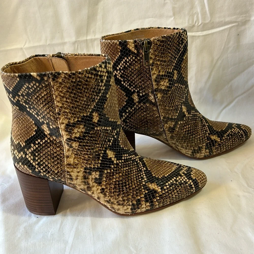 Madewell Fiona Boot in Snake Embossed Leather-Size 6 NWOB